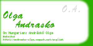 olga andrasko business card
